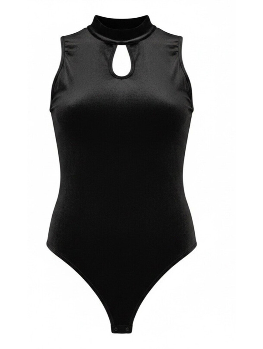 New York & Company Size L NWT Black Sleeveless Velour Bodysuit Cutouts Minimal